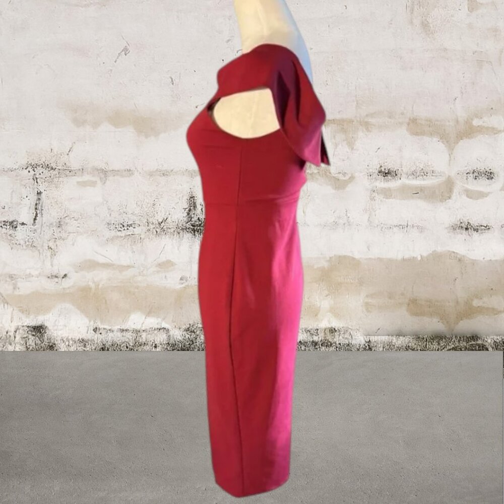 Windsor Women's Burgundy One Shoulder Bodycon Dress Cocktail Size Small - Picture 3 of 6